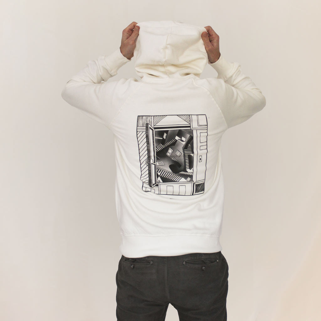 Defeua® DOORS hoodie unisex organic grafica Escher, la felpa della Generazione ZETA